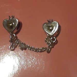 Pandora authentic crown safety chain w/14k